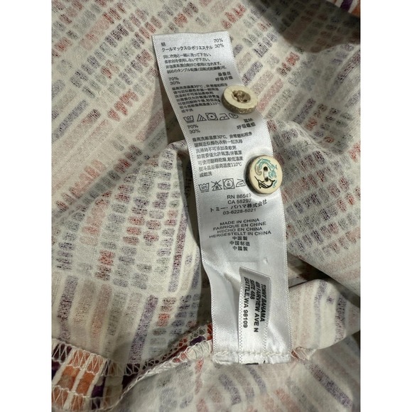 Tommy Bahama Shirt Men's‎ Size L Multicolor Short Sleeve Silk Blend Casual - Picture 7 of 10